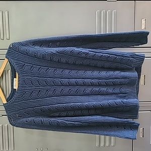Coldwater Creek Navy Blue Knit Sweater Size Petite Large